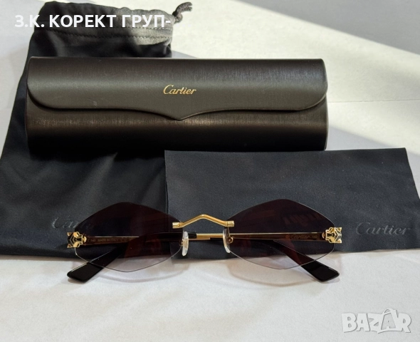 Дамски слънчеви очила CARTIER - CT0433S- Gold Panthère De Cartier