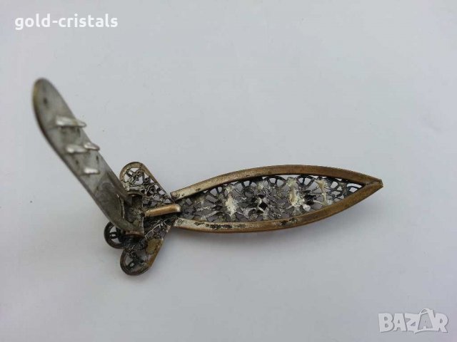 Ретро брошка щипка за шал вратовръзка филигран, снимка 5 - Антикварни и старинни предмети - 29583002