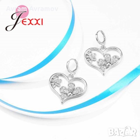 Нежен дамски комплект със сребърно покритие печат 925., снимка 5 - Бижутерийни комплекти - 30542403