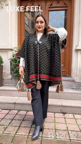 Кашмир ✨Дамско Пончо , снимка 5 - Шалове - 56455104