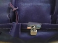 Италианска  лилава чанта  естествена кожа, снимка 6
