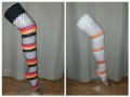 Дамски чорапи на мрежа  райе в различни цветове , снимка 1