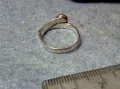 СТАР СТИЛЕН СКЪПОЦЕНЕН СРЕБЪРЕН ПРЪСТЕН СРЕБРО ВИСОКА ПРОБА с ШЛИФОВАН БЯЛ АХАТ РЪЧНА РАБОТА 49246, снимка 6