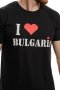Нова мъжка тениска с трансферен печат I LOVE BULGARIA в черен цвят, снимка 2