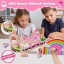 Нова играчка Магнитно дървено влакче еднорог комплект 43 части идеален подарък дете, снимка 4