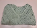 „Ментово утро“ – ажурен пуловер, XS, снимка 2