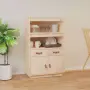 vidaXL Висок шкаф, 67x40x108,5 см, борово дърво масив, снимка 2