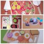Дървен комплект Пица , Суши ,Торта ,Закуска, дървени играчки за детска кухня