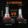 2 БРОЯ Жълти Диодни крушки H11 H8 100W 12V +100% повече светлина, снимка 3