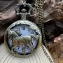 NOUSEG винтидж гравиран джобен кварцов часовник с детайлен дизайн на кон + верижка, снимка 11