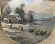 🏺 Комплект 4 колекционерски порцеланови чинии Hutschenreuther – „Weihnachtliche Landschaften“., снимка 5