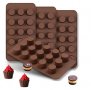 15 цилиндри релефни капсули мини кошнички силиконов молд форма за фондан шоколадови бонбони гипс , снимка 1