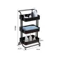 Количка за кухня, С колелца, Универсална, 3 рафта, Черен , снимка 2