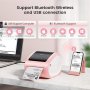Нов Термален принтер за етикети в розов цвят с Bluetooth, снимка 6