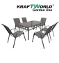 Метален Градински сет Napoli 7 части – Маса с Термо Стъкло и 6 Текстилни Стола, снимка 4