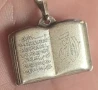 Старининен сребърен амулет с Aллах и текст от Корана и синджирче носете  бог религия коран, снимка 1