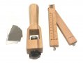 Дървен инструмент за рязане на кожени ленти, кожарски, сарашки, 5 ножа, снимка 14