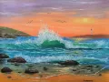 Море и вълни маслена картина , снимка 2