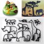 8 бр Зоо животни пластмасови резци печат форми украса фондан торта декор, снимка 1