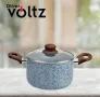 Тенджера Voltz Siena, Дълбока, Мраморно каменно керамично покритие, Светло сив, снимка 1