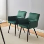 Комплект кадифени трапезни столове тип кресло – 2бр. - C-U-DC-B0324GR, снимка 2