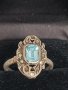  Красив сребърен пръстен с аквамарин2 BU, снимка 1 - Пръстени - 44389334