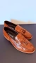 Мъжки кестеняви кожени мокасини с пискюли Russell & Bromley KEEBLE, снимка 5
