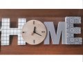 Стилен стенен часовник с безшумни стреки и надпис HOME, снимка 3
