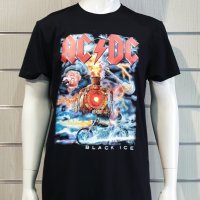 Нова мъжка тениска с дигитален печат на музикалната група AC/DC - Black Ice с Влак, снимка 8 - Тениски - 40717837