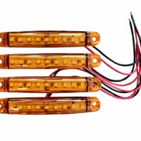 Комплект габаритни светлини С 9 LED диода, 12/24V, Бял, Жълт, 4 броя, снимка 5 - Аксесоари и консумативи - 42087127