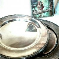 Старинни посребрени маркирани  плата, снимка 4 - Антикварни и старинни предмети - 31868573