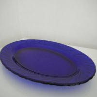 Стара синя чиния-елипса, снимка 2 - Чинии - 34909813