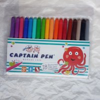 Флумастери Captain pen 18 цвята, снимка 1 - Ученически пособия, канцеларски материали - 37639134