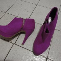 Велурени обувки на ток H&M, снимка 1 - Дамски обувки на ток - 31238568