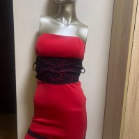 Дамска парти рокля в червено , с дантела !, снимка 4 - Рокли - 42101610