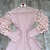 Разкошна памучна памук  бежова розова пепел от рози блуза 3D 3Д цветя , снимка 8 - Блузи с дълъг ръкав и пуловери - 42813046