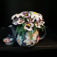 Ръчна изработка на цветя и дръвчета с мъниста, снимка 3 - Декорация за дома - 30343608