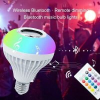 BLUETOOTH Музикална LED лампа / крушка Е27, снимка 2 - Аудиосистеми - 34926820