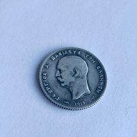 1 драхма 1910 г, Гърция - сребърна монета, снимка 2 - Нумизматика и бонистика - 38479601