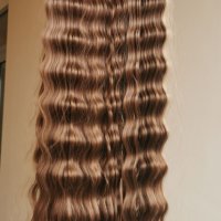 Екстеншън на вълни – Светъл кестен, снимка 2 - Аксесоари за коса - 42147569