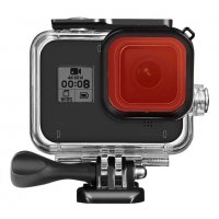 Филтър за подводно снимане за GoPro Hero 8 Black, За водоустойчивия корпус, 46.5 x 46.5mm, Червен, снимка 1 - Обективи и филтри - 31986094