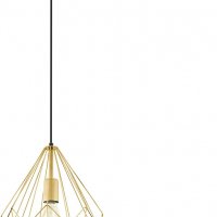 Пендел EGLO Carlton, винтидж пендел, ретро висяща лампа от стомана в матово злато, снимка 2 - Лампи за таван - 39970711