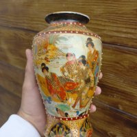 Японска порцеланова ваза Сатцума SATSUMA , снимка 6 - Антикварни и старинни предмети - 42466883
