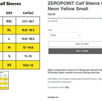 Zero Point Compression Performance Calf Sleeves , снимка 4 - Спортни дрехи, екипи - 37042310