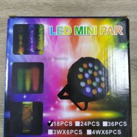 Прожектор - Лед ефект LED Mini PAR 18 RGB LED, снимка 2 - Лед осветление - 42552130