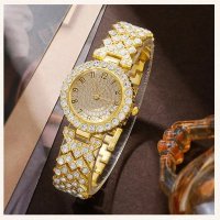 Луксозен комплект с часовник гривна колие пръстен и обеци, снимка 8 - Гривни - 44303502