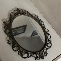 Старо огледало месинг, снимка 1 - Антикварни и старинни предмети - 42901162