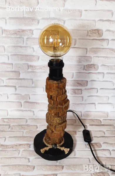 Ръчно изработена настолна винтидж лампа, снимка 1