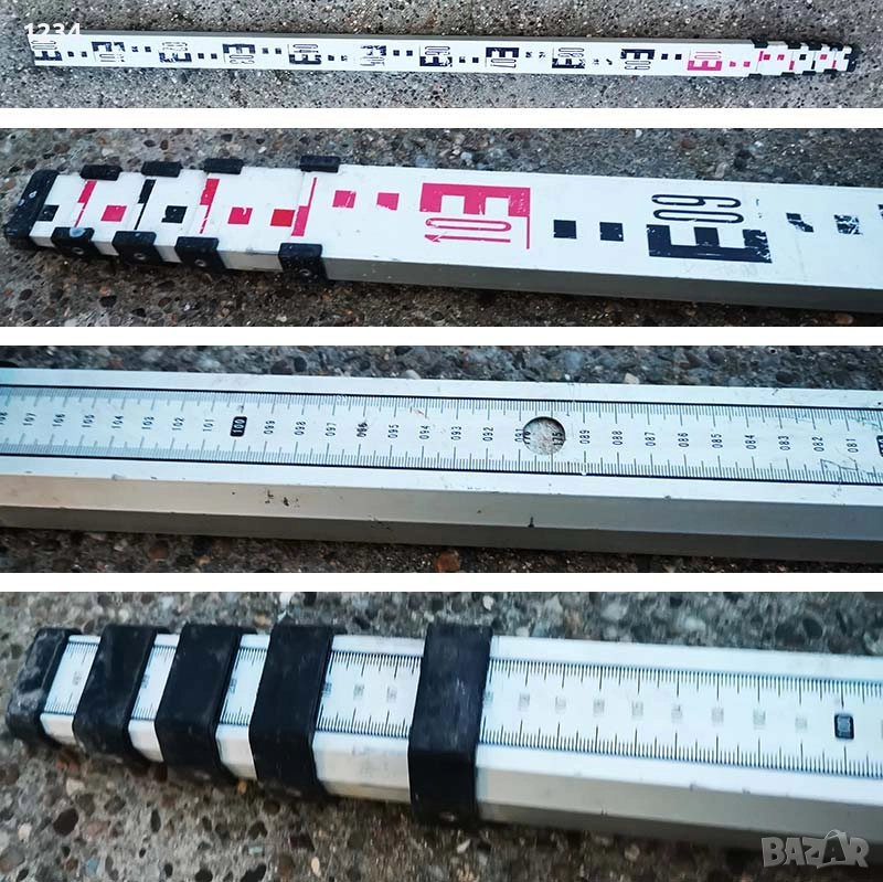 Геодезическа лата 5 метра алуминиева за оптичен нивелир, снимка 1