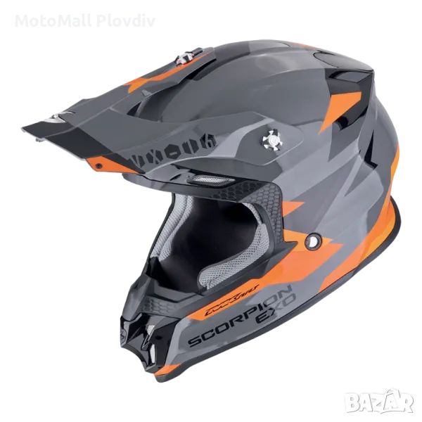 Мотокрос Каска SCORPION VX-16 EVO AIR ROD Grey-Orange, снимка 1